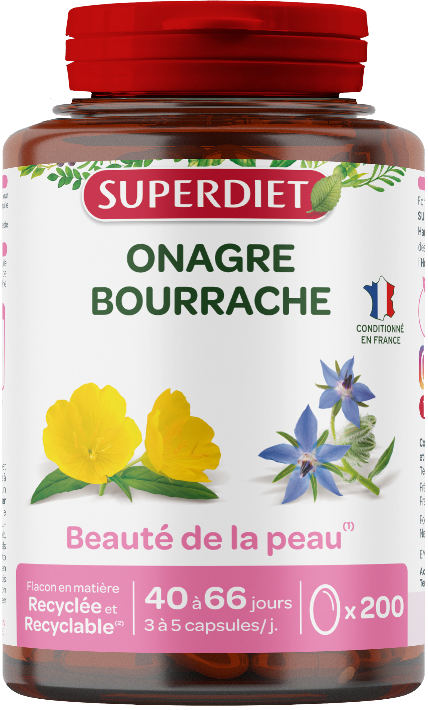 Huiles onagre et bourrache (beauté de la peau) - 1